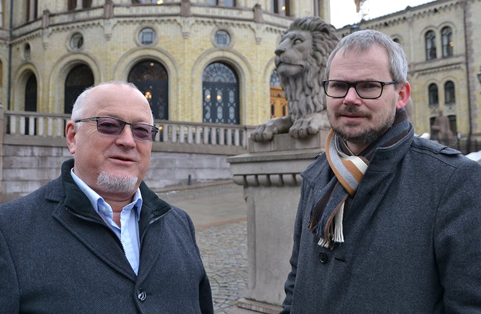 LLAs styreleiar Roar Vigeland Osmundsen og generalsekretær Rune Hetland.