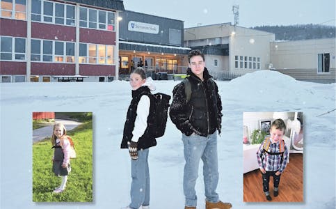 Eva S. Winther i Saltenposten har møtt tiendeklassinger som forteller om det vanskelige valget av videregående utdanning. Her er to av tiendeklassingene med bilder fra første skoledag for snart ti år siden. 