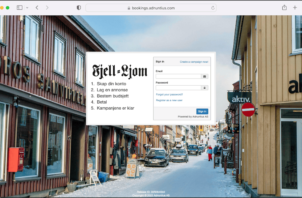 Kundene kan logge inn og selv lage annonser og følge med på resultatene.
