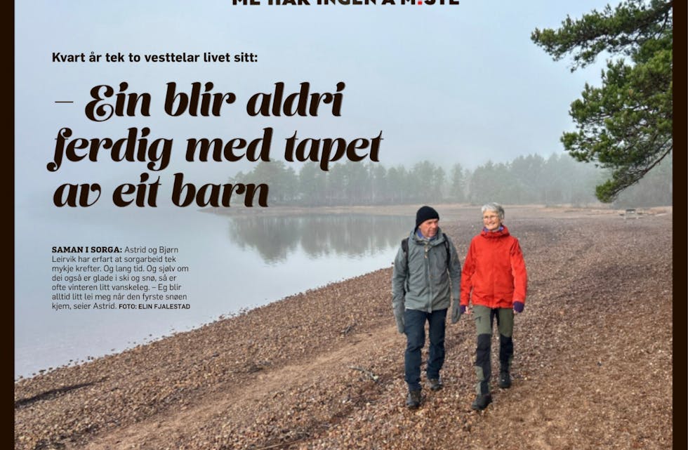 Framsida på Vest-Telemark blad sist torsdag. Redaksjonen valde å bruke logoen til «Me har ingen å miste» – som dei laga i 2018 då dei hadde eit større prosjekt om køyring i ruspåverka tilstand og konsekvensane av dette.